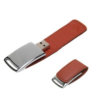 Флеш-пам'ять 32 Гб метал + шкіра