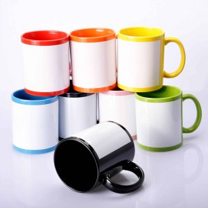 Кольорове горнятко з білою панелю