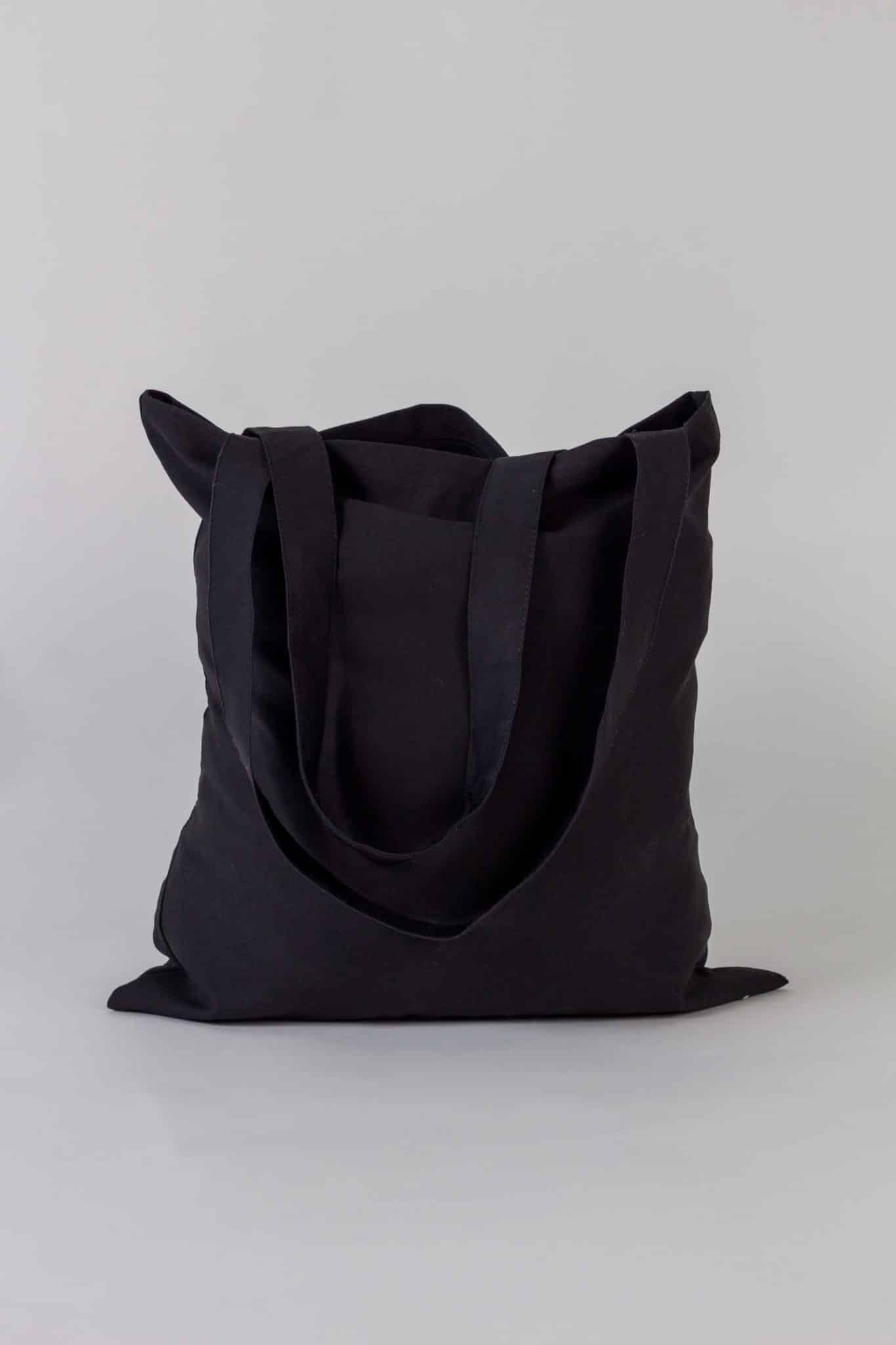 Еко-сумка Куфайка Чорна, Саржа 240г/м, Бавовна 100%