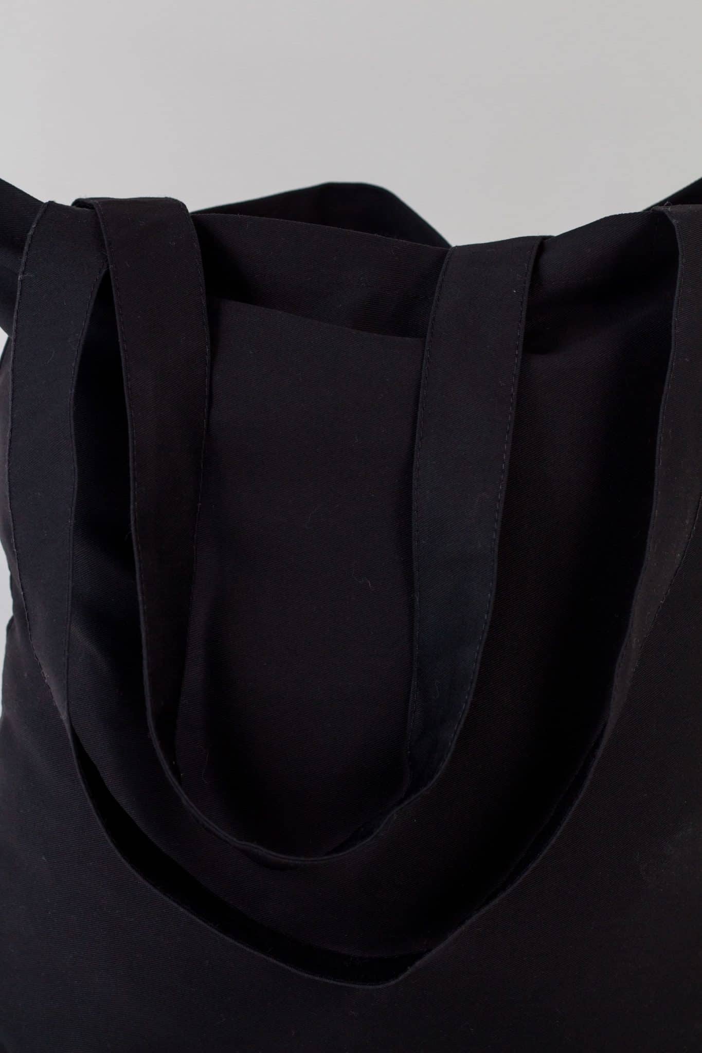 Еко-сумка Куфайка Чорна, Саржа 240г/м, Бавовна 100% - Зображення 3