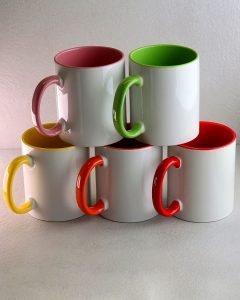 Сублімаційна чашка кольорова ручка та середина